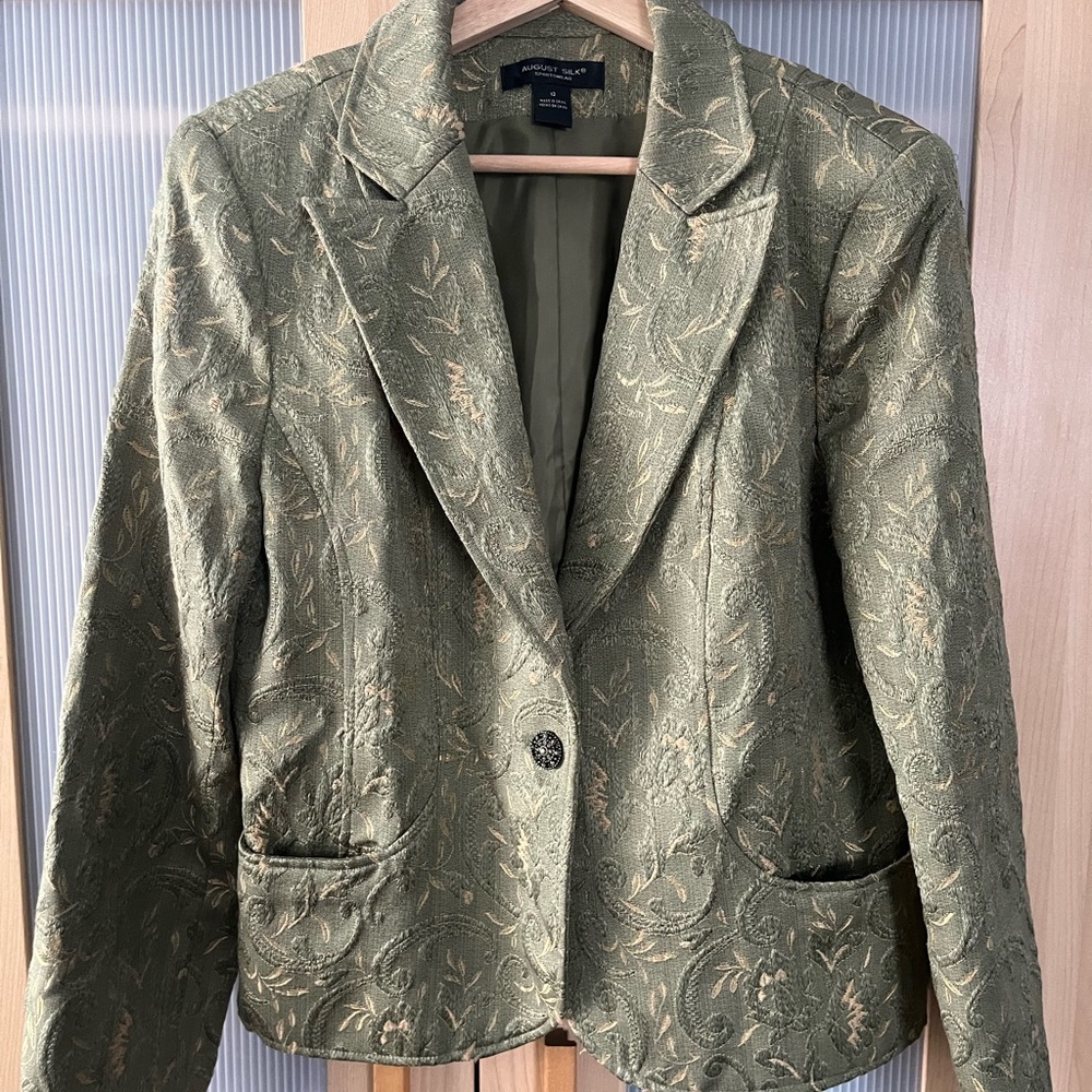 VINTAGE Sage Green Tapestry Blazer